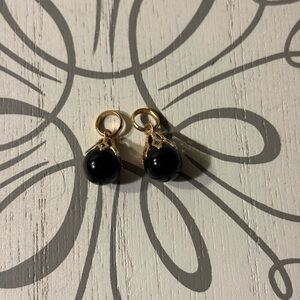 Onyx and Gold Earring Charms